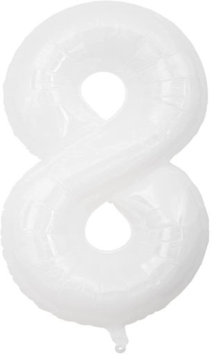 Picture of FOIL BALLOON NUMBER 8 WHITE 40 INCH